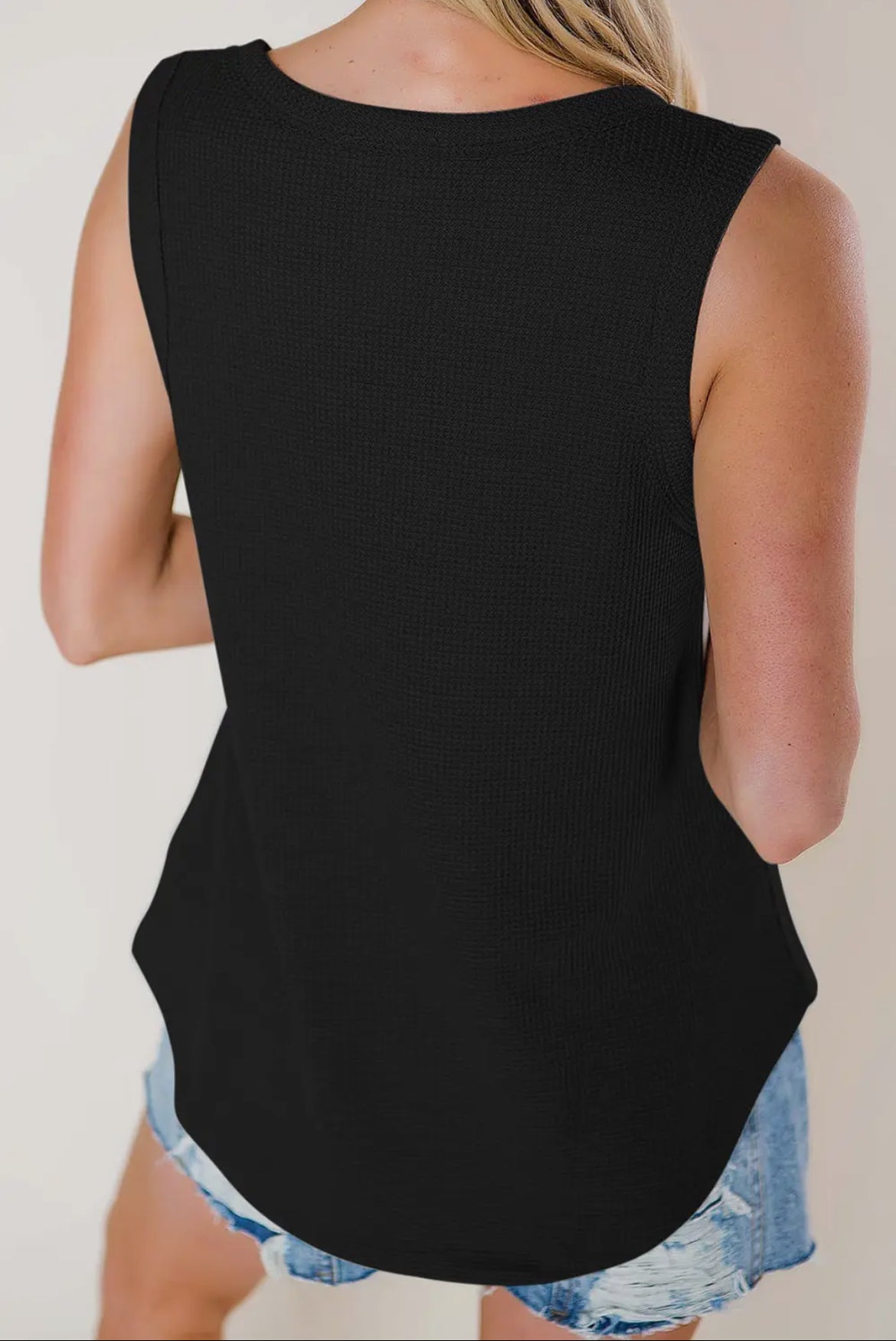 Black Eyelet Tank Top