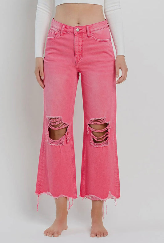 Vintage crop flare jeans