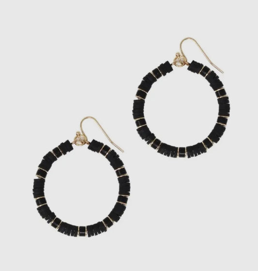 Beaded Rubber Hoop Earring