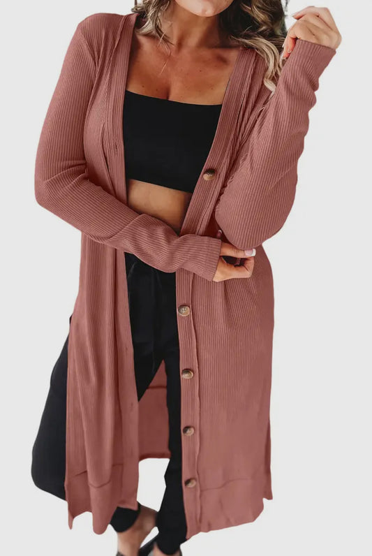 Blush Ribbed Cardigan