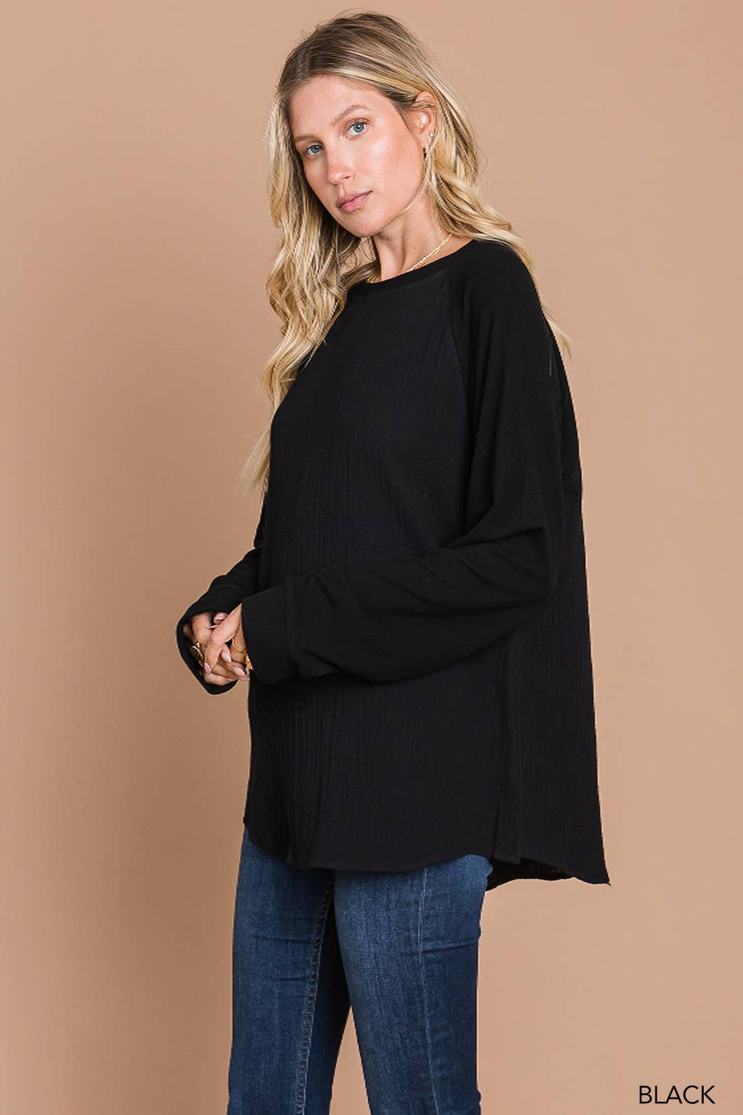 Black dolman basic top