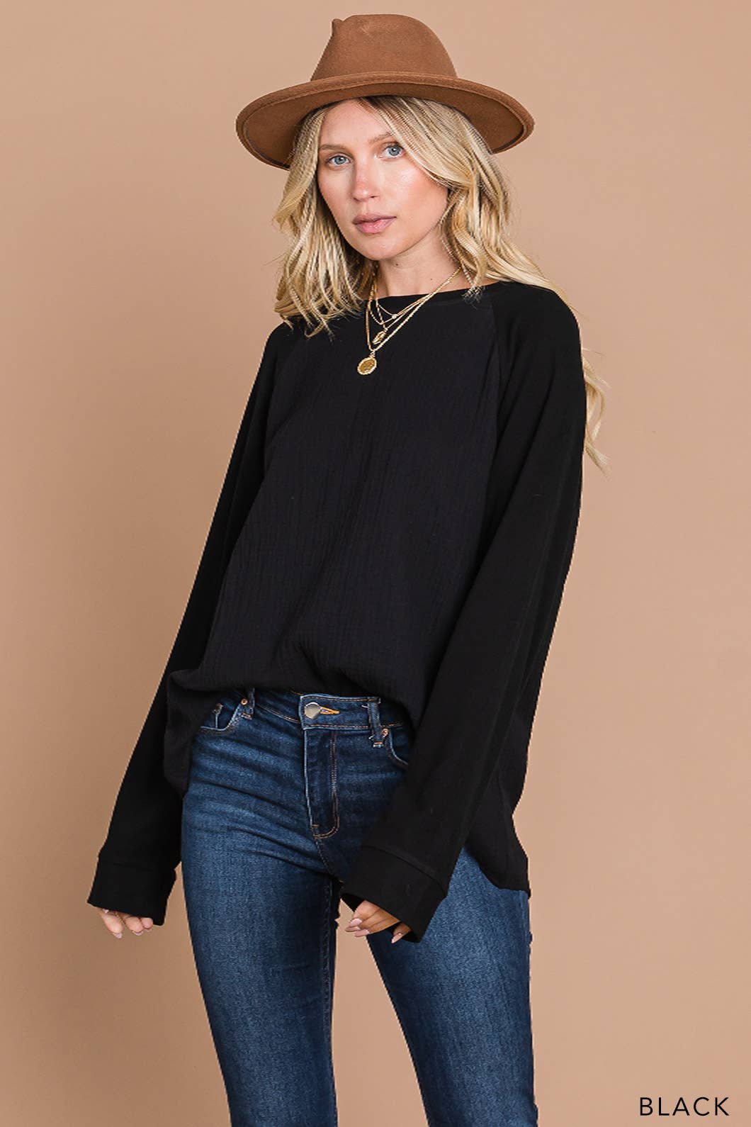 Black dolman basic top