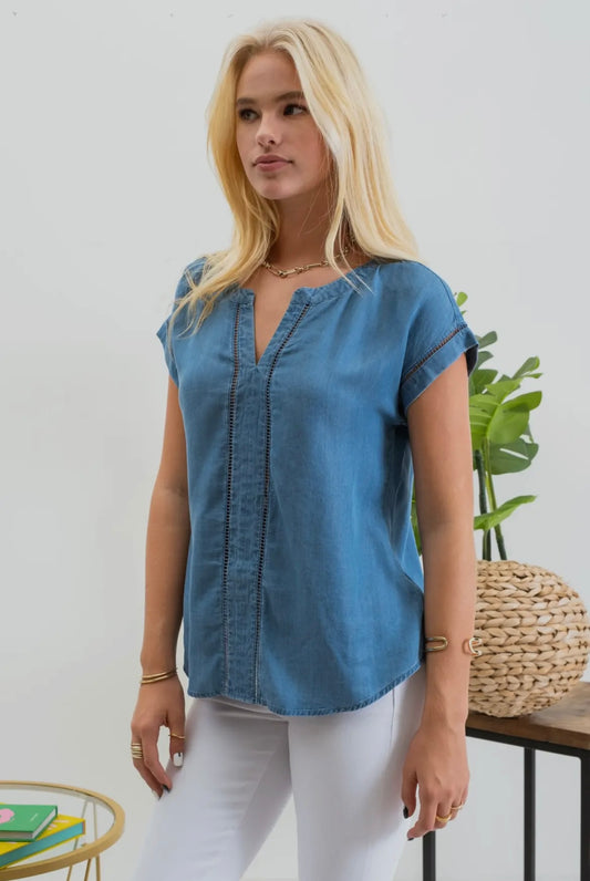 Chambray Ladder Top