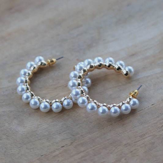 Pearl Hoop Earrings