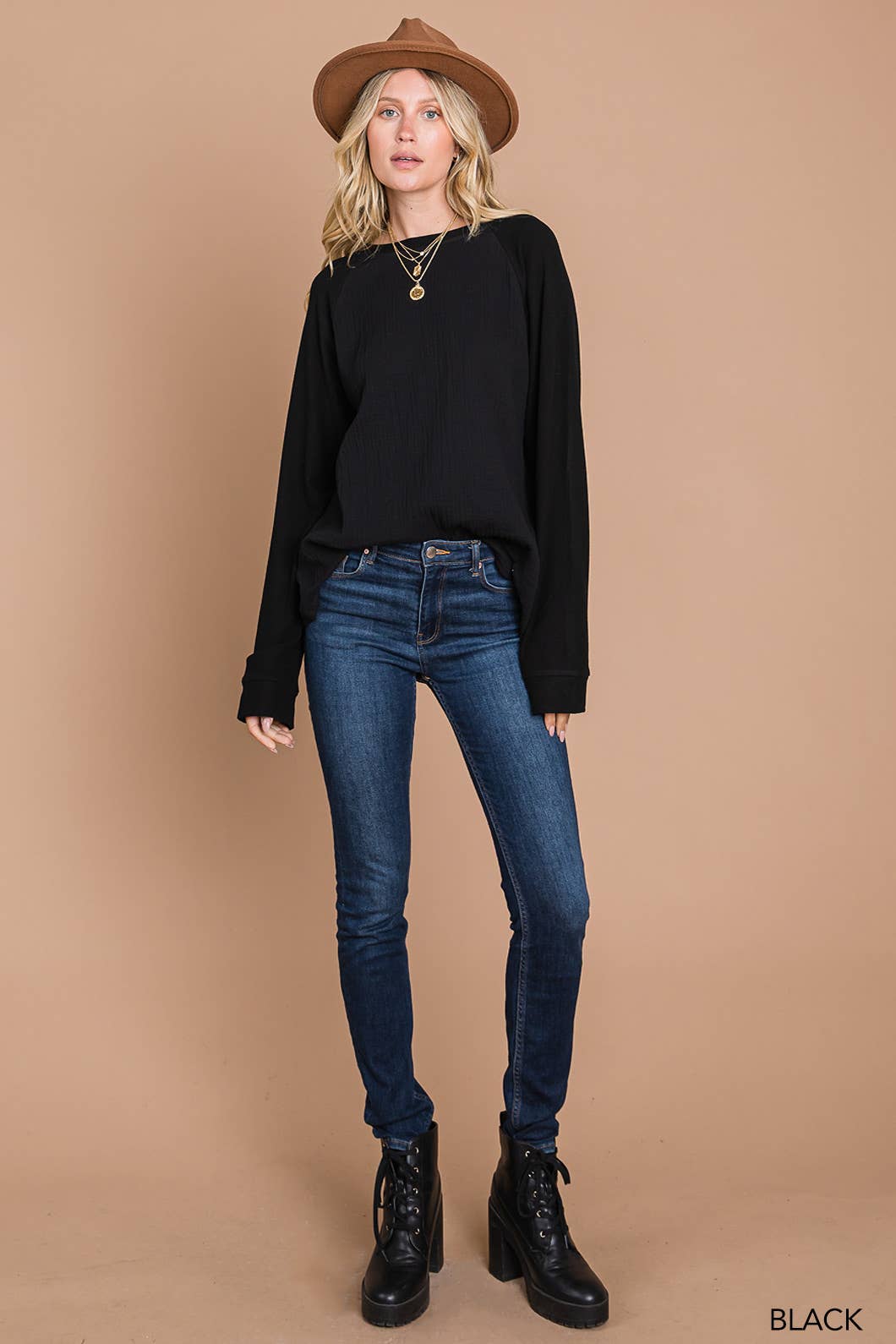 Black dolman basic top