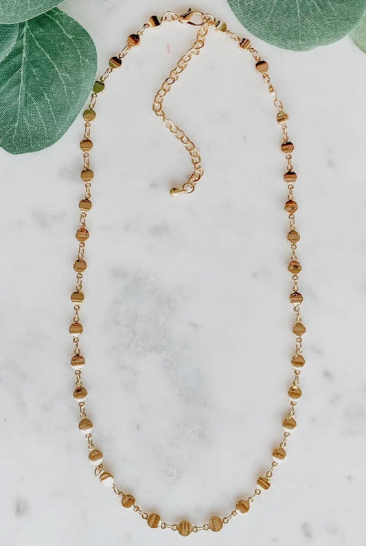 Gold Flat Coin Necklace