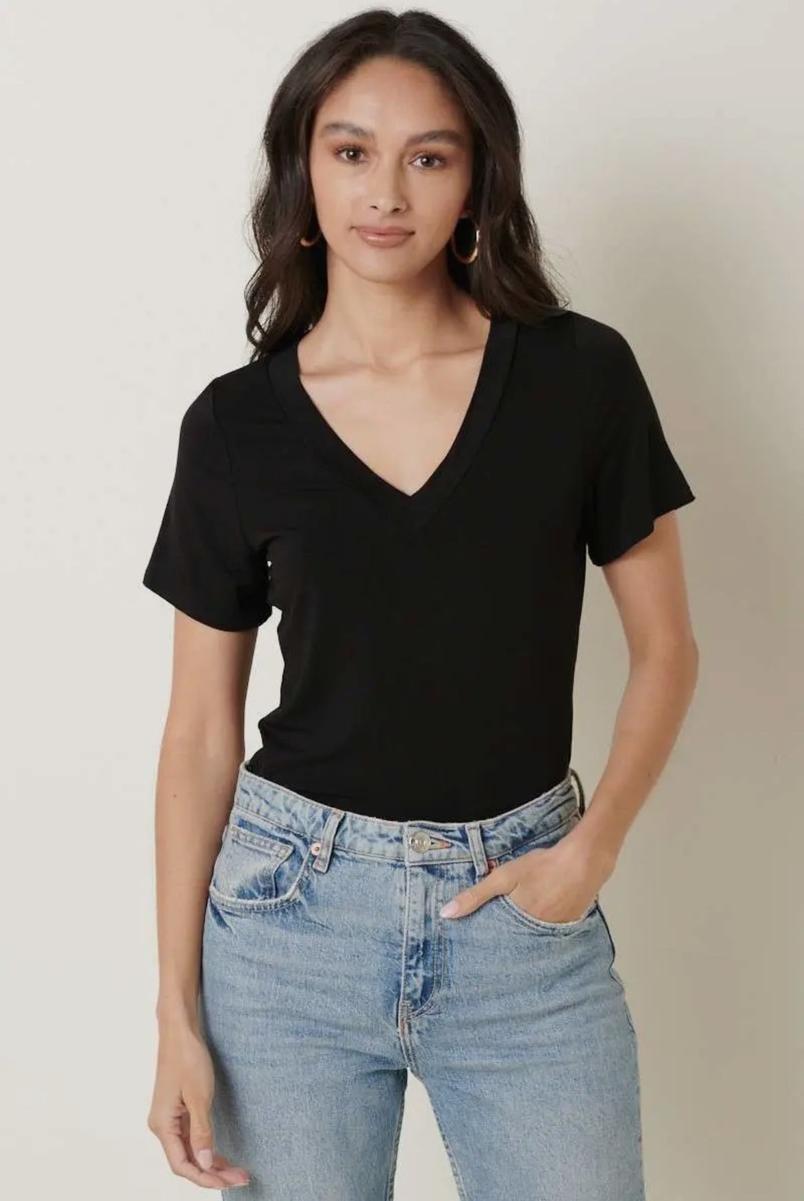 Vneck Short Sleeve Bodysuit