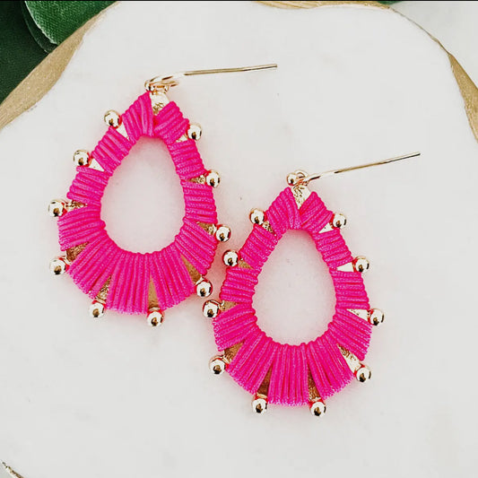 Hot Pink Teardrop earring