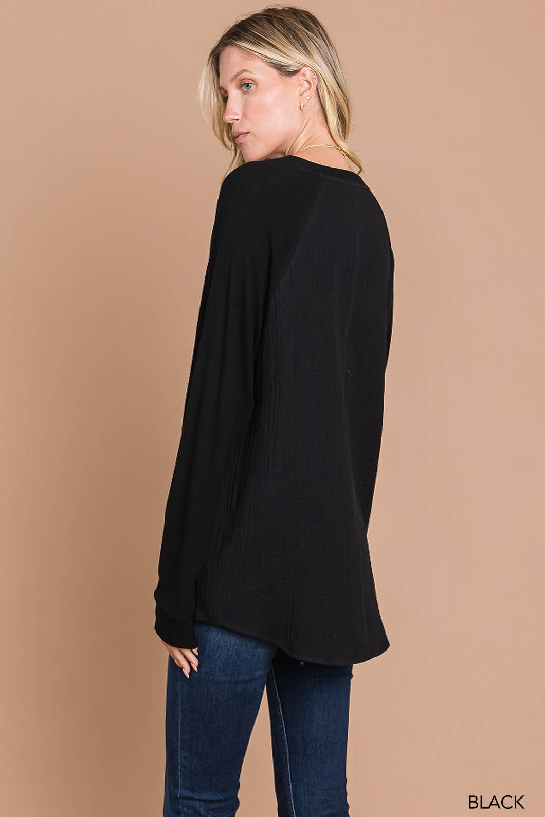 Black dolman basic top