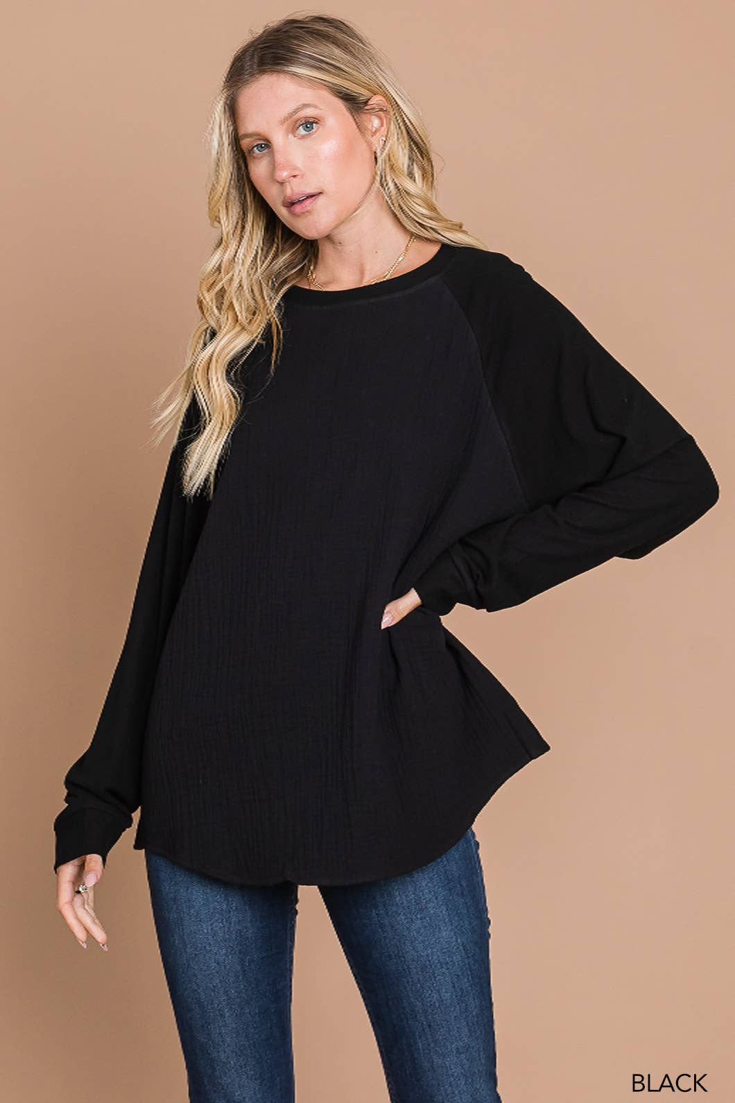 Black dolman basic top