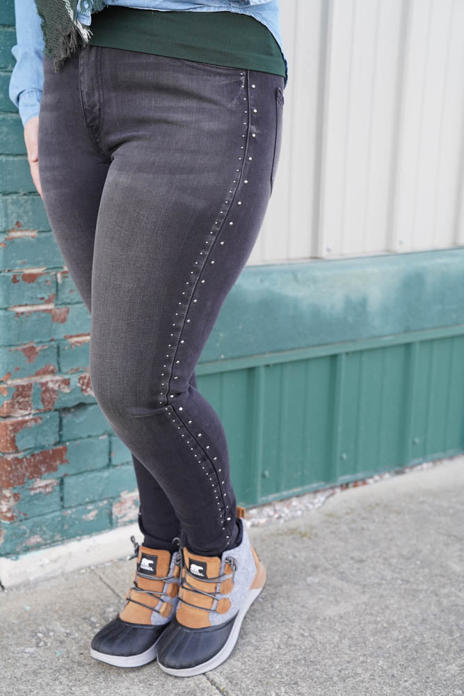 Black Stud Skinny Jean