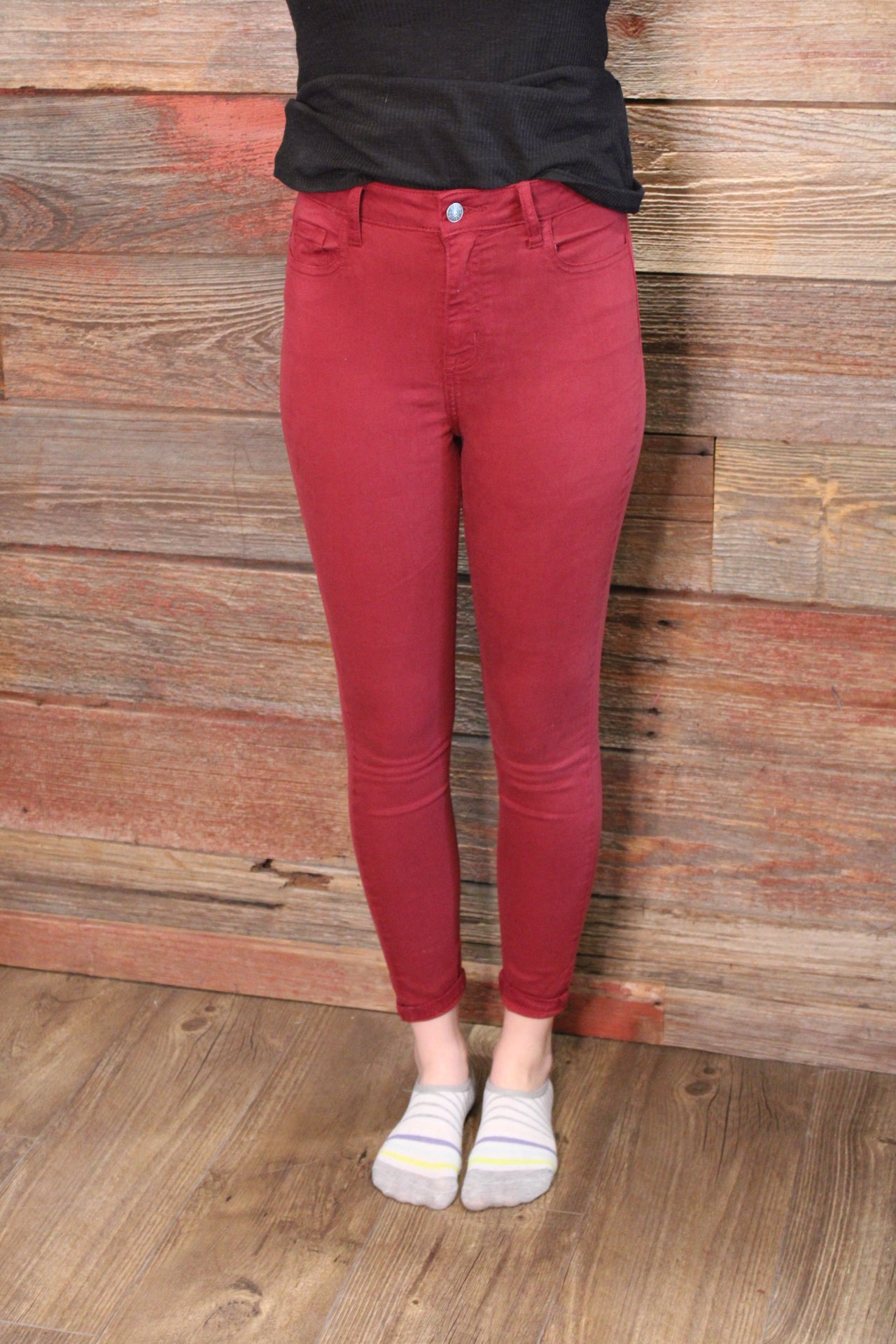 Dbl Burgundy Jean